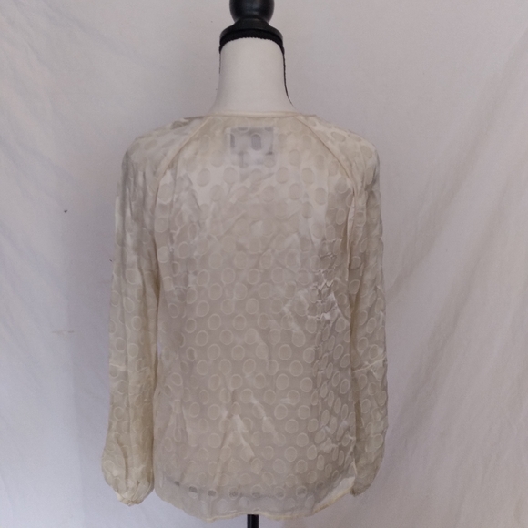 Brochu Walker ivory semi-sheer blouse sz S - Picture 3 of 5